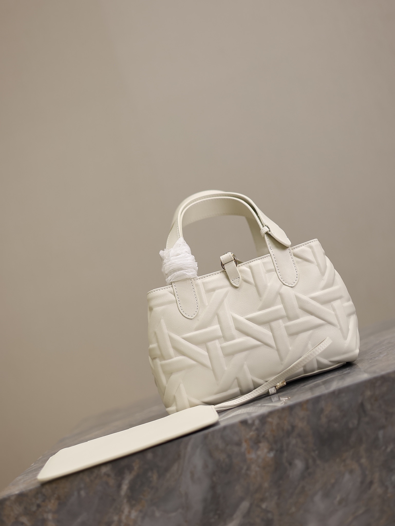 Small Dior Toujours Bag White Graphic Cannage Calfskin